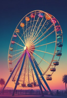 Ferris wheel at sunset