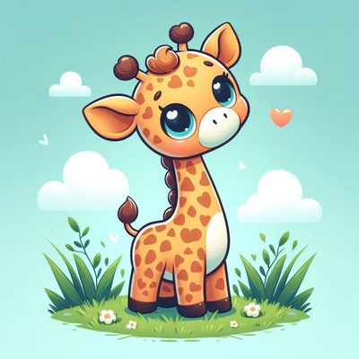 Cute giraffe cartoon illustration