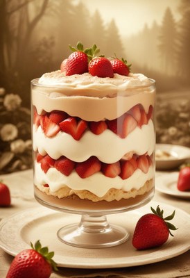 Strawberry trifle dessert