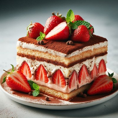 Strawberry tiramisu dessert