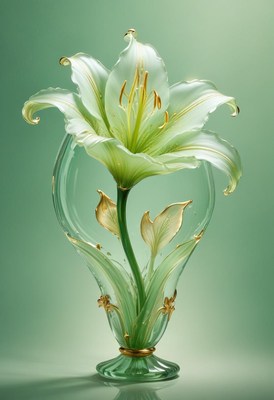 Glass lily in vase