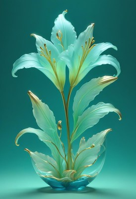 Aqua lily arrangement