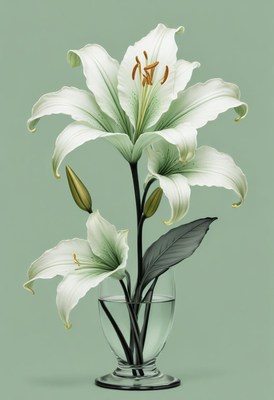 White lilies in vase
