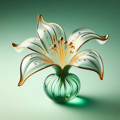 Glass lily vase