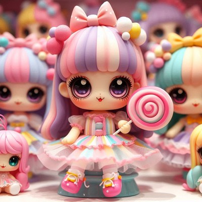 Handmade doll with lollipop