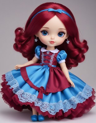 Red-haired doll in blue dress