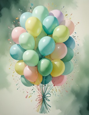 Pastel balloon bouquet