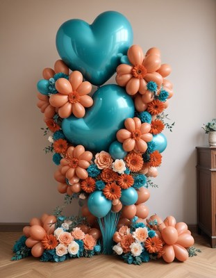 Balloon and flower arrangement