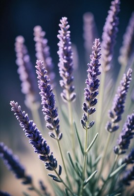 Lavender blossoms in sunlight