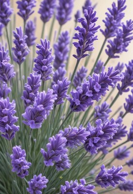 Blooming lavender flowers close-up