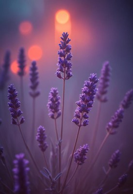 Lavender field sunset