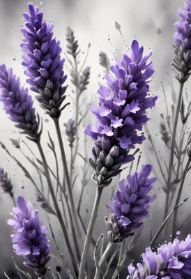Purple lavender blooms