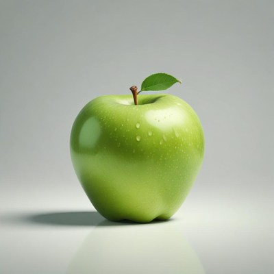 Green apple on white background