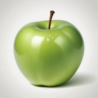 Green apple on white background