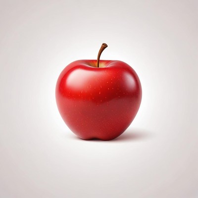 Red apple on white background
