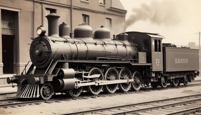 Steam locomotive 23 leaving station