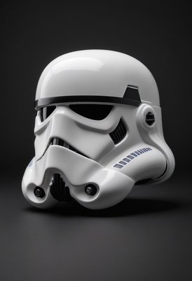 Stormtrooper helmet on black background