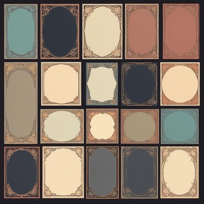 Art nouveau ornate frame set