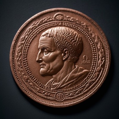 Roman coin with emperor portrait