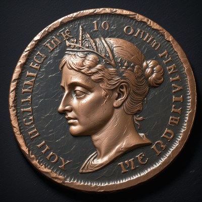 Roman coin with female portrait