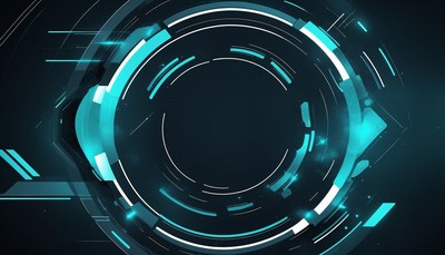 Abstract circular design with glowing blue lines