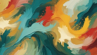 Abstract painting with swirling colors