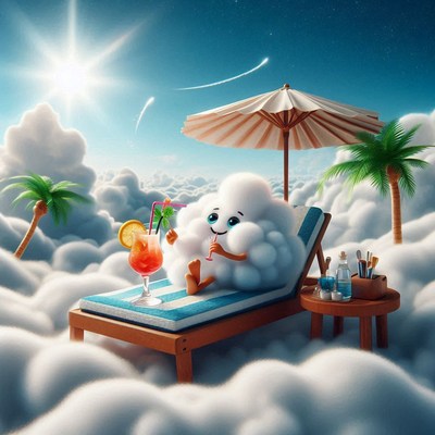 Cloud lounging on a sunny day