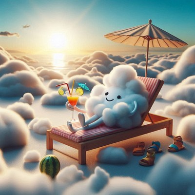 Cloud lounging at sunset