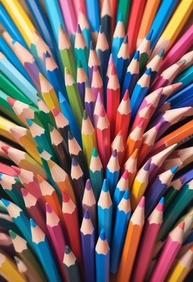 Colorful pencils close-up