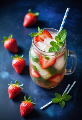 Strawberry mint infused water