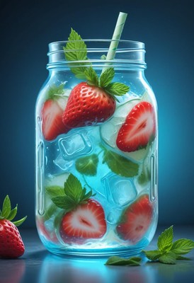 Strawberry mint infused water