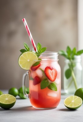 Strawberry lime refresher