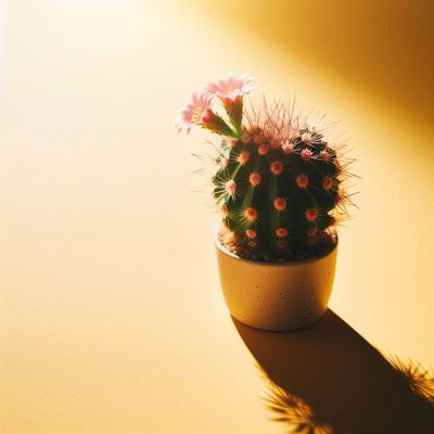 Blooming cactus in sunlight