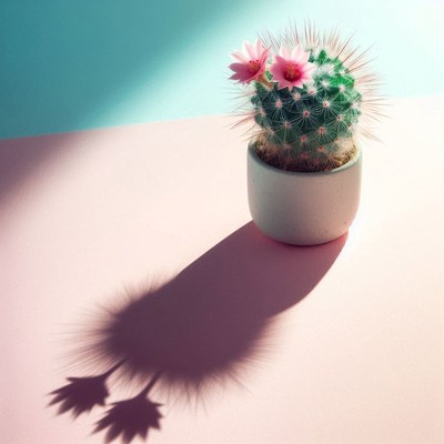 Blooming cactus in sunlight
