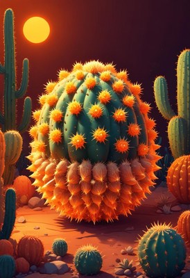 Sunset cactus garden