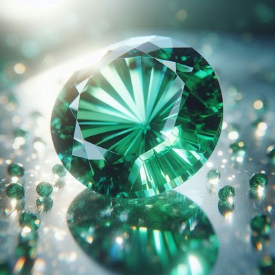 Green gemstone close-up