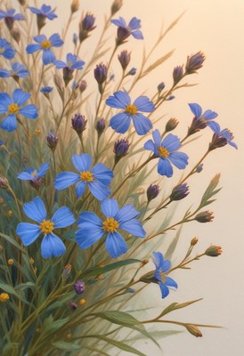 Blue wildflowers in bloom
