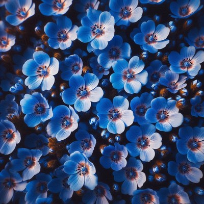 Blue flowers in bloom