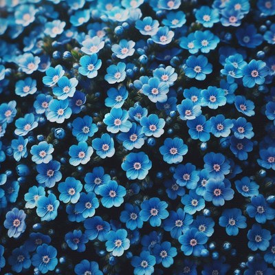 Blue forget-me-nots in bloom