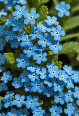 Blue forget-me-nots in bloom