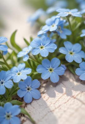 Blue forget-me-nots blooming