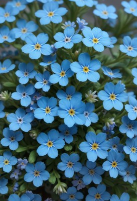 Blue forget-me-nots in bloom