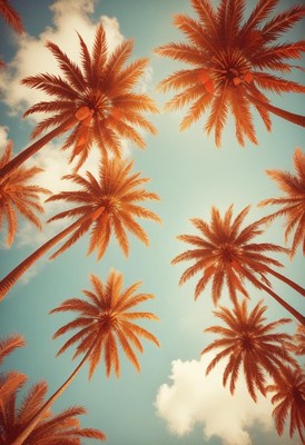 Palm trees against blue sky