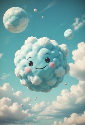 Smiling cloud in sky