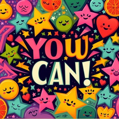 Colorful you can illustration with stars