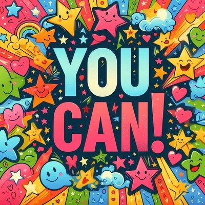 Colorful you can! illustration with stars