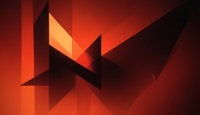 Abstract geometric shapes in red