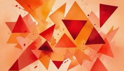 Abstract orange and red triangles