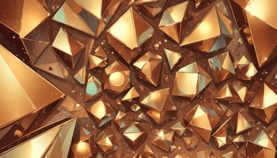 Golden geometric shapes
