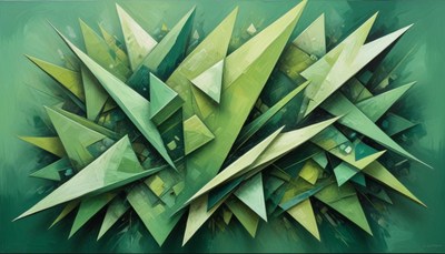Abstract green triangle artwork